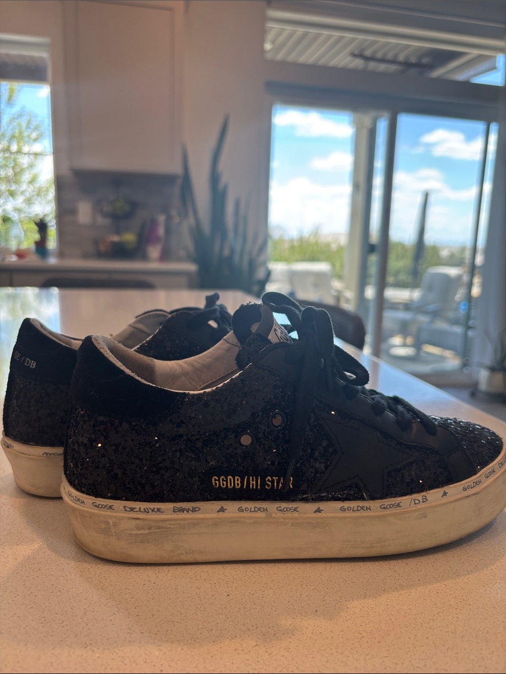 Golden Goose Black Glitter Low-Top Sneakers - Picture 3 of 5